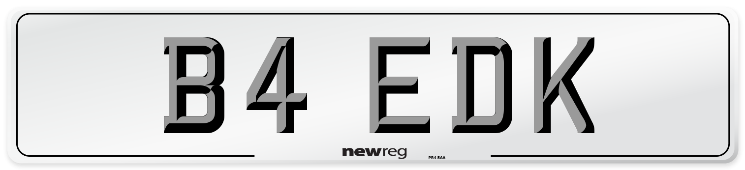 B4 EDK Number Plate from New Reg